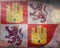retro flag of Royal Banner of the Crown of Castille 15th Century Style, Europe with grunge texture. flag representing extinct