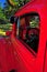 Retro flaming red truck drivers side mirror