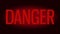 Retro flashing red danger sign
