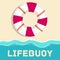 Retro flat lifebuoy icon concept. vector