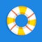 Retro flat lifebuoy icon concept. vector illustration design