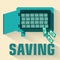 Retro flat saving icon concept. vector