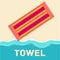 Retro flat towel concept. vector illustration
