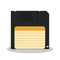 Retro floppy diskette isolated on a white background.