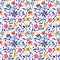 Retro flower pattern in vibrant colors for spring