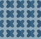 Retro fold blue four pedal flowers on waves