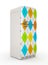 Retro fridge isolated white background 3D rendering