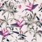 Retro full exotic tropical summer forest seamless pattern in vector design for fashion,fabric,wallpaper,web and all prints