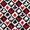 Retro funny chess cell seamless pattern background with playing card suit symbols