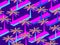 Retro futurism seamless pattern with palm tree. Geometric elements memphis in the style of 80s. Synthwave retro background