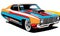 Retro futuristic car in vibrant pop art colors, AI illustration extra wide banner