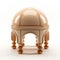 Retro Futuristic Ottoman Dome: Neoclassical Clarity In Minimalistic Metal Sculpture