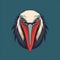 Retro Futuristic Pelican Head Logo In Graphic Design Style