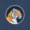 Retro-futuristic Tiger Head Logo Design