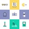 Retro gaming pictogram icons set