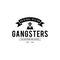 Retro Gangsters and Mafia themed. Man in black suit. Vector illustration