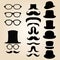 Retro gentleman\'s set consists of a hat, glasses and mustache