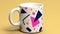 Retro Geometric Mug With Playful Angular Shapes