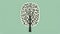 Retro Geometric Tree Logo in Light Green, Made with Generative AI