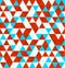 Retro geometric triangle seamless repeating background pattern. Mosaic of various shades in red white and blue