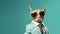 Retro Glamor Cricket: Innovative Style With Sunglasses On Blue Background
