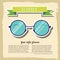 Retro glasses background concept. vector