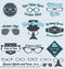 Retro Glasses Labels and Stickers