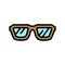 retro glasses optical color icon vector illustration