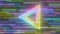 Retro Glitchy Rainbow Triangle Cyberpunk Line Damaged VHS Tape Effect - 4K Seamless VJ Loop Motion Background Animation