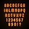 Retro glowing font with yellow lamps eps 10