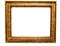 Retro golden rectangular frame for photography on isolated background