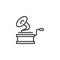 Retro gramophone line icon