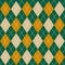 Retro Green Beige Mustard Argyle Diamond Pattern