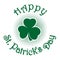 Retro green clover icon. Shamrock clover. Trefoil. Green leaf clover. St. Patricks Day celebration symbol