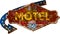 Retro grunge route 66 Motel sign, retro distressed and weathered vector illustration,fictional artwork