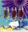 Retro grunge style Happy New Year party scene with champagne glasses