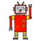 retro grunge texture cartoon crazy robot