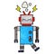 retro grunge texture cartoon dancing robot