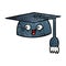 retro grunge texture cartoon graduation hat