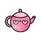 retro grunge texture cartoon teapot