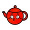 retro grunge texture cartoon teapot