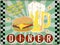 Retro grungy diner sign with beer and hamburgers.vector illustration. fictional artwork