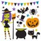Retro Halloween Witch Party Set