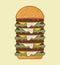 Retro hamburger poster