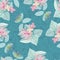 Retro Hand drawing colorful florals seamless pattern