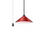 Retro hanging lamp in red design with black and white cord switch
