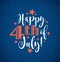 Retro Happy 4th of July typography design