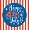 Retro Happy 4th of July typography design