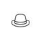 Retro Hat Oultine Vector Icon, Symbol or Logo.