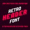 Retro header alphabet font. Three-dimensional effect letters, numbers and symbols with shadow.